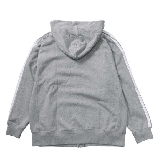 adidas ESS+3Sスウェットフルジップフーディ ミディアムグレーヘザー