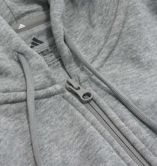 adidas ESS+3Sスウェットフルジップフーディ ミディアムグレーヘザー