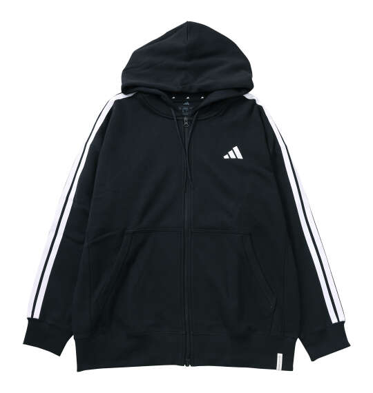 adidas ESS+3Sスウェットフルジップフーディ ブラック