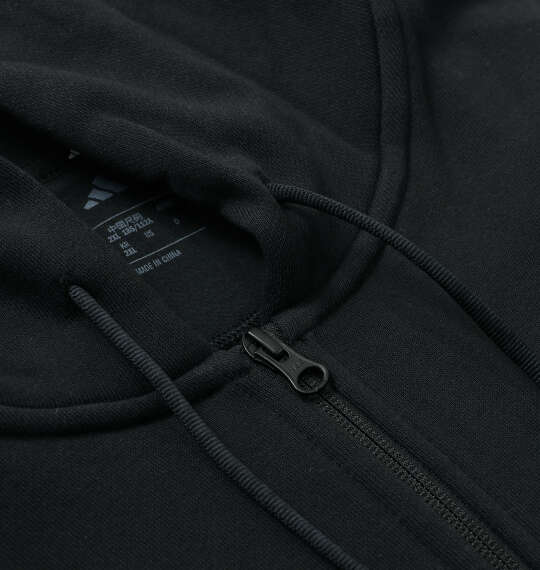 adidas ESS+3Sスウェットフルジップフーディ ブラック