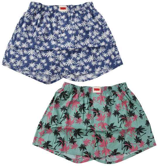 Levi's 2Pヤシの木柄トランクス ブルー×グリーン