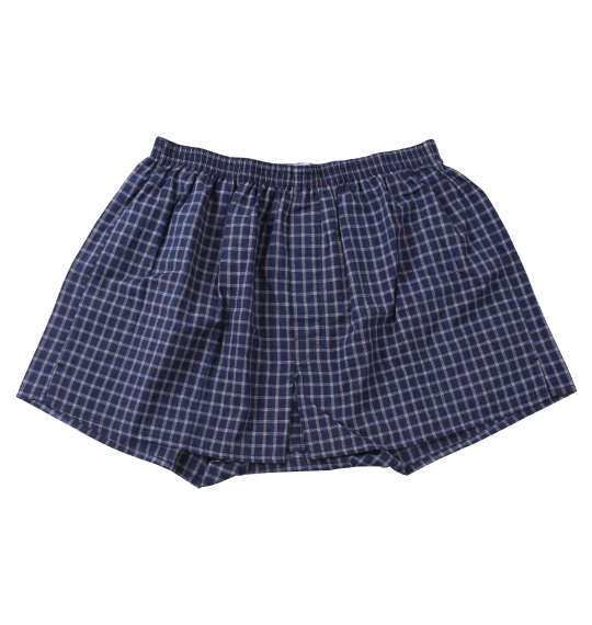 Take More 2P先染め布帛トランクス ネイビー系チェック×ネイビー系ストライプ