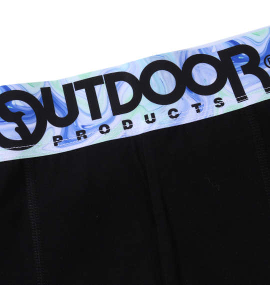 OUTDOOR PRODUCTS ベア天マーブル転写ゴムブラックボクサーパンツ グリーン