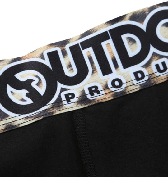 OUTDOOR PRODUCTS 綿ベア天転写ゴムブラックボクサーパンツ ブラック×レオパード