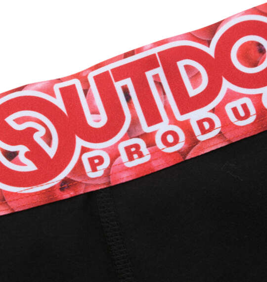 OUTDOOR PRODUCTS 綿ベア天転写ゴムブラックボクサーパンツ ブラック×アップル