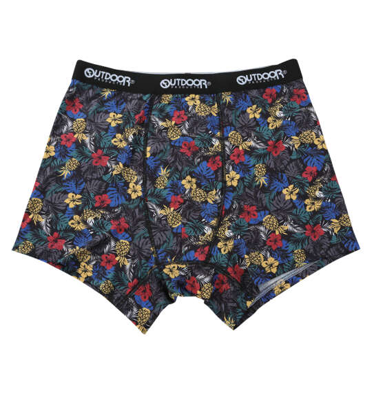 OUTDOOR PRODUCTS ポリエステルベア天アロハ柄ボクサーパンツ ブラックアロハ
