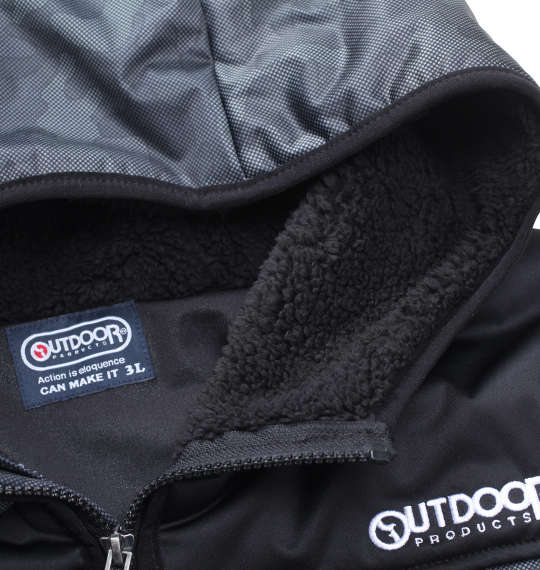 OUTDOOR PRODUCTS カット×裏フィルム中綿キルトジャケット ブラック