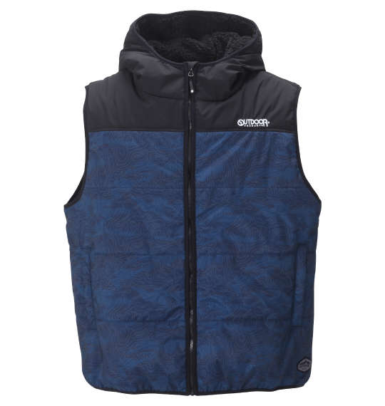 OUTDOOR PRODUCTS デュスポ×裏フィルム中綿キルトベスト ネイビー