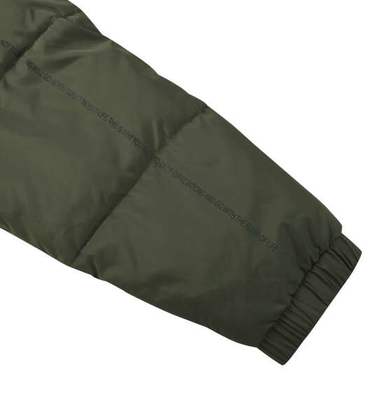 in the attic バックアーチロゴフェイクダウンブルゾン カーキ