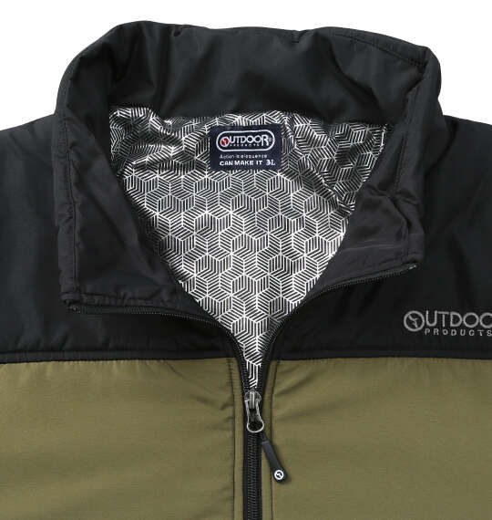 OUTDOOR PRODUCTS タフタ裏アルミ中綿キルトジャケット カーキ