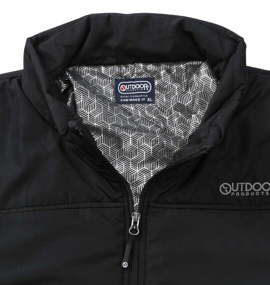 OUTDOOR PRODUCTS タフタ裏アルミ中綿キルトジャケット ブラック