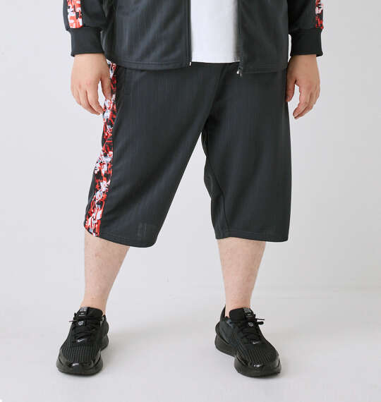 Mc.S.P モザイクプリント切替ジャージ六分丈パンツ チャコール×レッド
