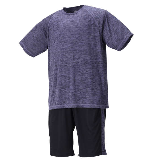 Mc.S.P DRYカチオン杢半袖Tシャツ+ハーフパンツ ネイビー×ブラック