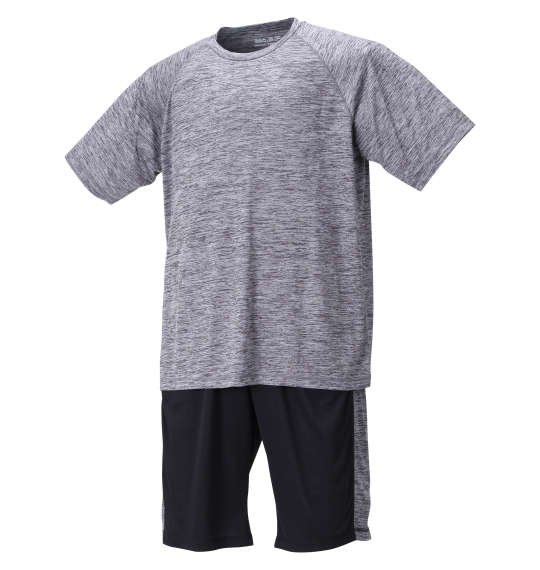 Mc.S.P DRYカチオン杢半袖Tシャツ+ハーフパンツ チャコール×ブラック