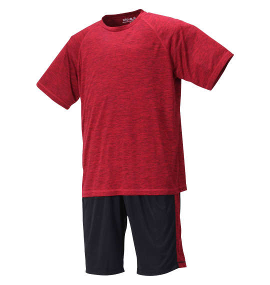 Mc.S.P DRYカチオン杢半袖Tシャツ+ハーフパンツ レッド×ブラック