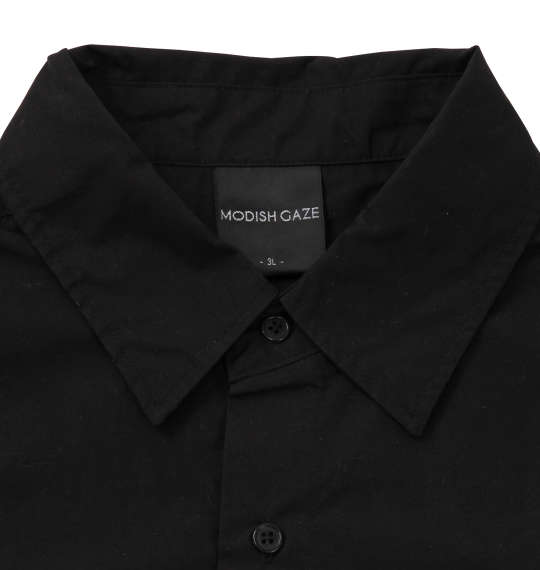 MODISH GAZE ブロード半袖シャツ ブラック