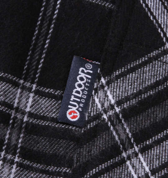 OUTDOOR PRODUCTS ビエラ起毛長袖チェックシャツ ブラック系