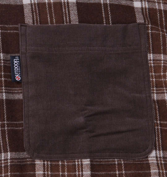OUTDOOR PRODUCTS ビエラ起毛長袖チェックシャツ ブラウン系