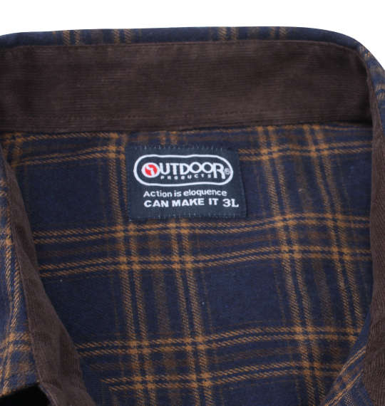OUTDOOR PRODUCTS ビエラ起毛長袖チェックシャツ ネイビー系
