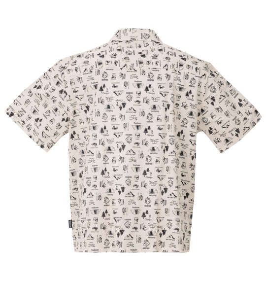 OUTDOOR PRODUCTS ブロードプリント半袖オープンカラーシャツ アイボリー