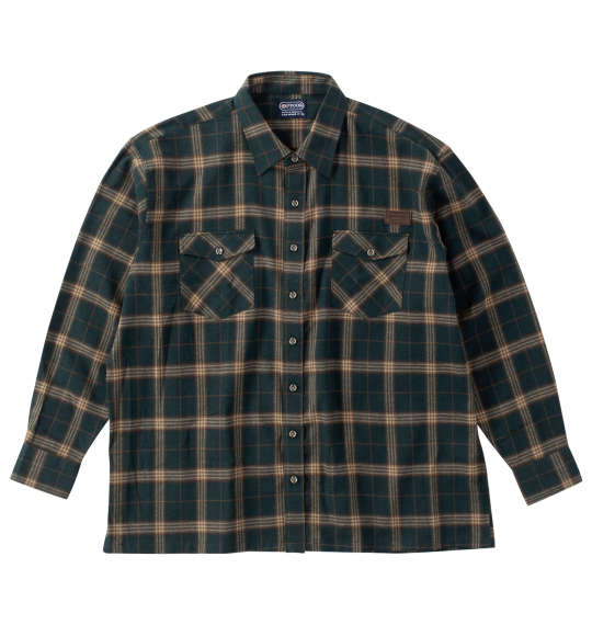 OUTDOOR PRODUCTS ビエラチェック長袖シャツ グリーン