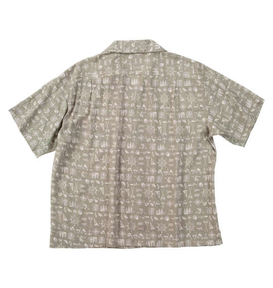 OUTDOOR PRODUCTS ブロードオープンカラー半袖シャツ カーキ系