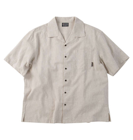 OUTDOOR PRODUCTS 綿麻半袖オープンカラーシャツ ベージュ