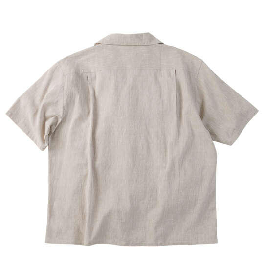 OUTDOOR PRODUCTS 綿麻半袖オープンカラーシャツ ベージュ