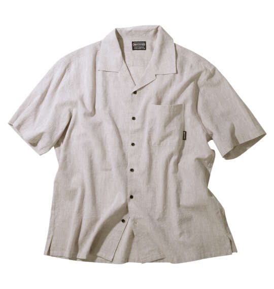 OUTDOOR PRODUCTS 綿麻半袖オープンカラーシャツ ベージュ