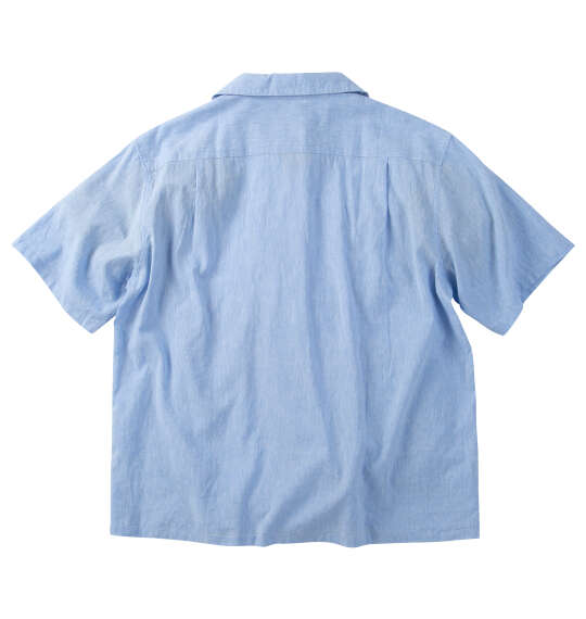 OUTDOOR PRODUCTS 綿麻半袖オープンカラーシャツ サックス