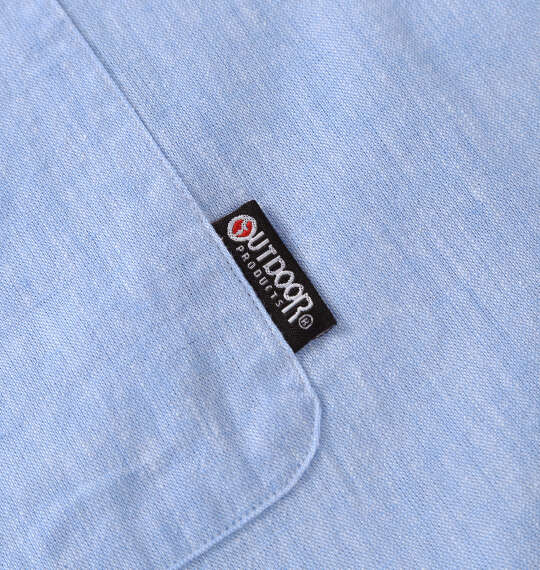 OUTDOOR PRODUCTS 綿麻半袖オープンカラーシャツ サックス