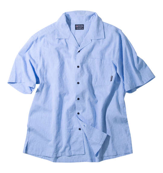 OUTDOOR PRODUCTS 綿麻半袖オープンカラーシャツ サックス