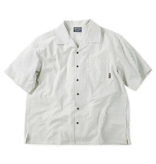 OUTDOOR PRODUCTS サッカー/ジャガード半袖オープンカラーシャツ ホワイト