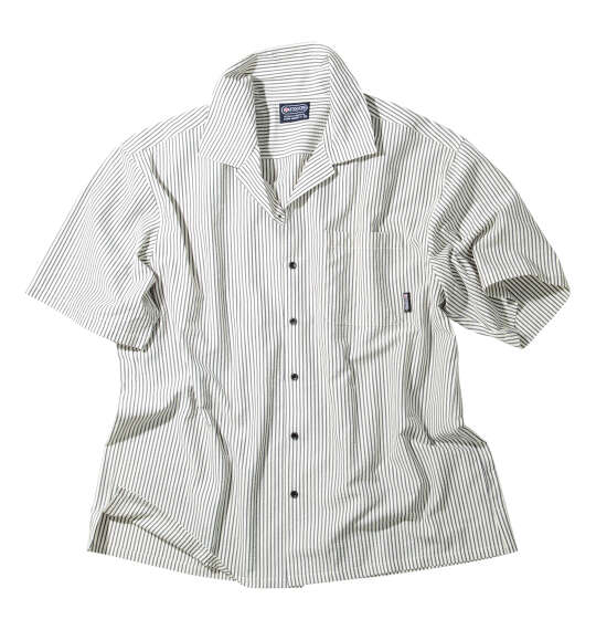 OUTDOOR PRODUCTS サッカー/ジャガード半袖オープンカラーシャツ ホワイト