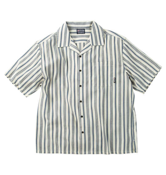 OUTDOOR PRODUCTS サッカー/ジャガード半袖オープンカラーシャツ ネイビー