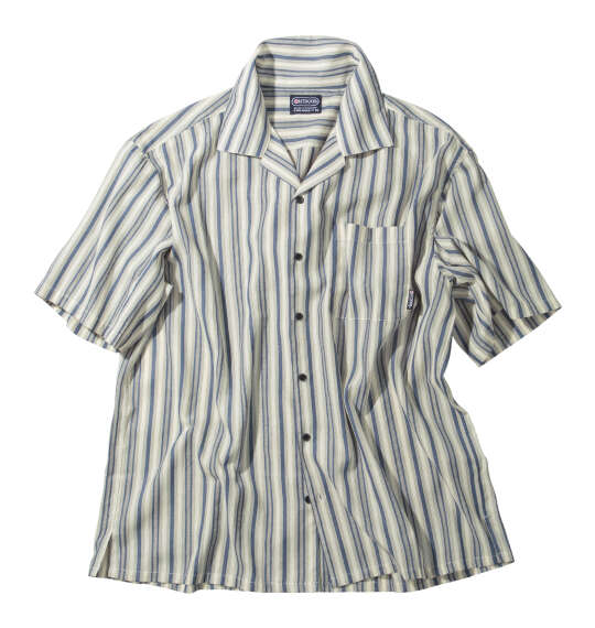 OUTDOOR PRODUCTS サッカー/ジャガード半袖オープンカラーシャツ ネイビー