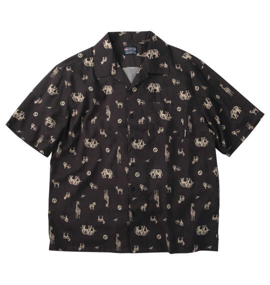 OUTDOOR PRODUCTS ブロード半袖オープンカラーシャツ チャコール