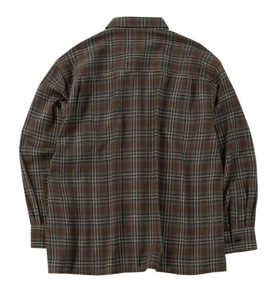 OUTDOOR PRODUCTS ビエラチェック長袖シャツ ブラウン