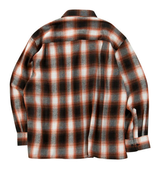 OUTDOOR PRODUCTS ビエラチェック長袖シャツ オレンジ