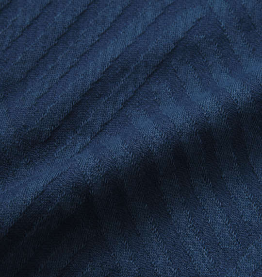 launching pad ダイヤ柄ジャガード釦レスカーディガン+半袖Tシャツ ダークブルー×ホワイト