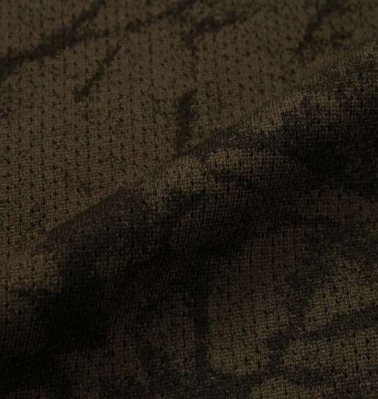 RIMASTER メッシュクラック総柄半袖ブルゾン+半袖Tシャツ カーキ×ブラック