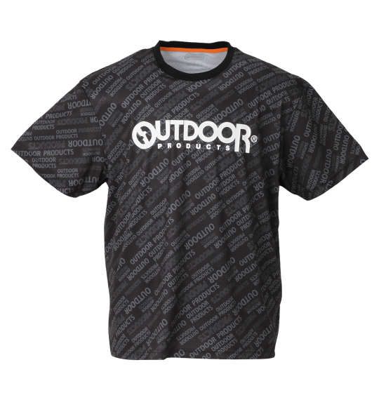 OUTDOOR PRODUCTS DRYメッシュ総柄半袖Tシャツ ブラック