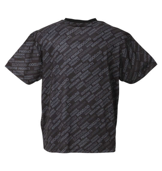 OUTDOOR PRODUCTS DRYメッシュ総柄半袖Tシャツ ブラック