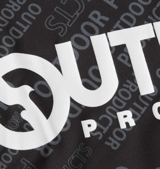 OUTDOOR PRODUCTS DRYメッシュ総柄半袖Tシャツ ブラック