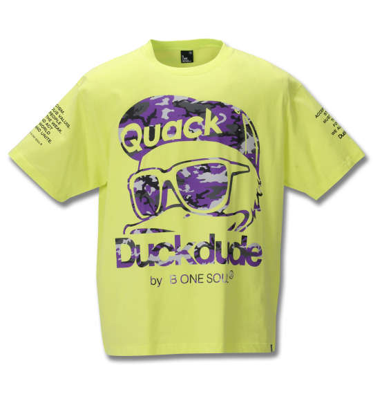 b-one-soul DUCK DUDEカラーカモ半袖Tシャツ ライムグリーン