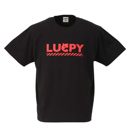 LUCPY ミニ裏毛半袖フルジップパーカー+半袖Tシャツ レッド×ブラック