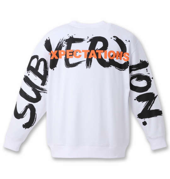 b-one-soul バックドローイングビッグロゴクルーネックスウェット ホワイト