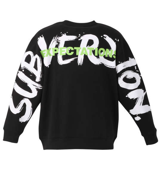 b-one-soul バックドローイングビッグロゴクルーネックスウェット ブラック