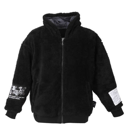 b-one-soul シャギーボアフルジップパーカー ブラック