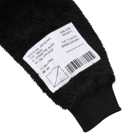 b-one-soul シャギーボアフルジップパーカー ブラック